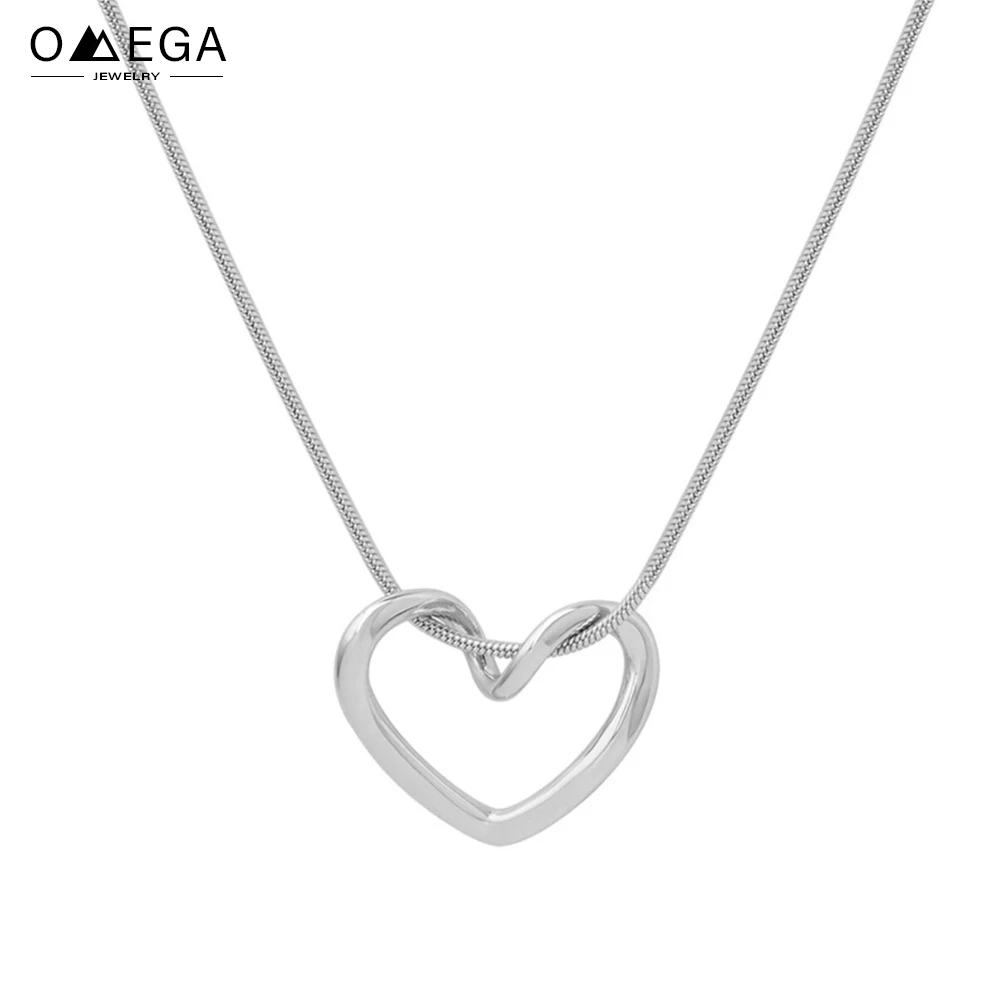 Женское ожерелье с подвеской в виде сердца из нержавеющей стали