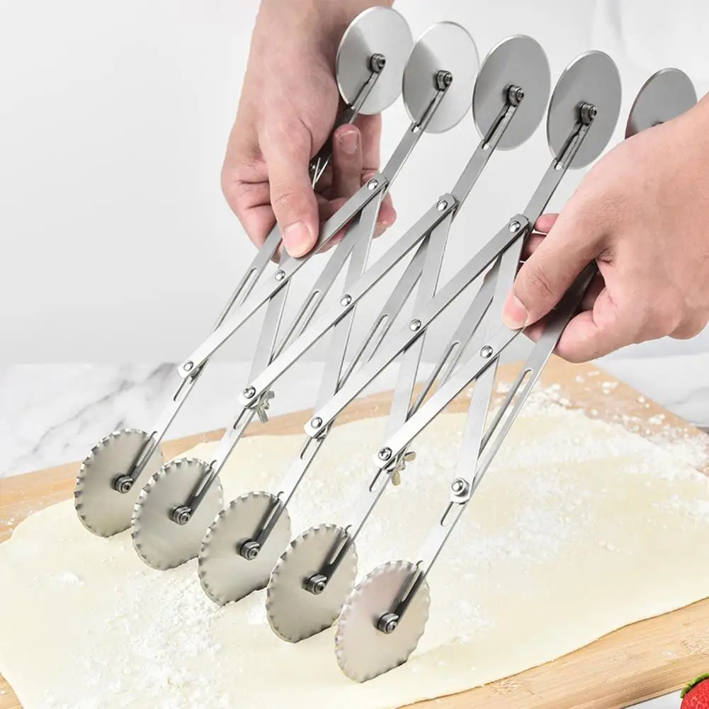 

3/5/7 Wheels Cutter Dough Divider Side Pasta Knife Flexible Roller Blade Pizza Pastry Peeler Stainless Steel Bakeware Tools