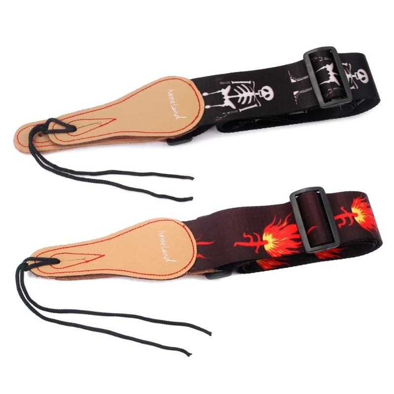 

Регулируемый ремень для электрогитары, ремень из полиэстера с кожаными концами для акустической гитары и басов, для детей, мужчин и женщин, ...