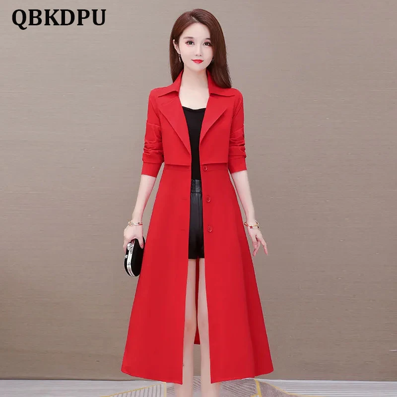 

Классическая Длинная женская ветровка со шнуровкой и поясом, Новое поступление на весну