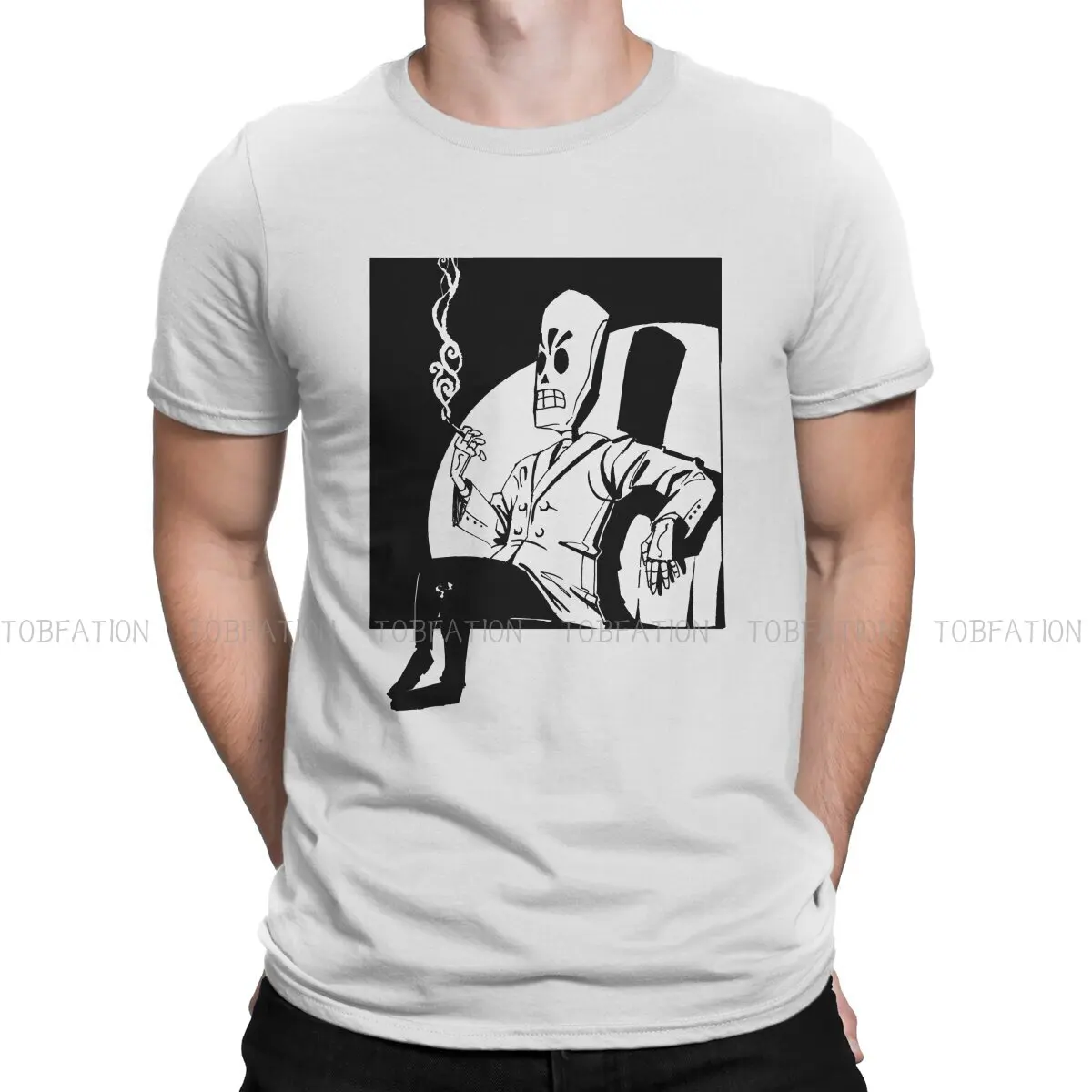 

Grim Fandango Adventure Game Newest TShirt for Men Retro Round Collar Pure Cotton T Shirt Distinctive Gift Clothes Streetwear
