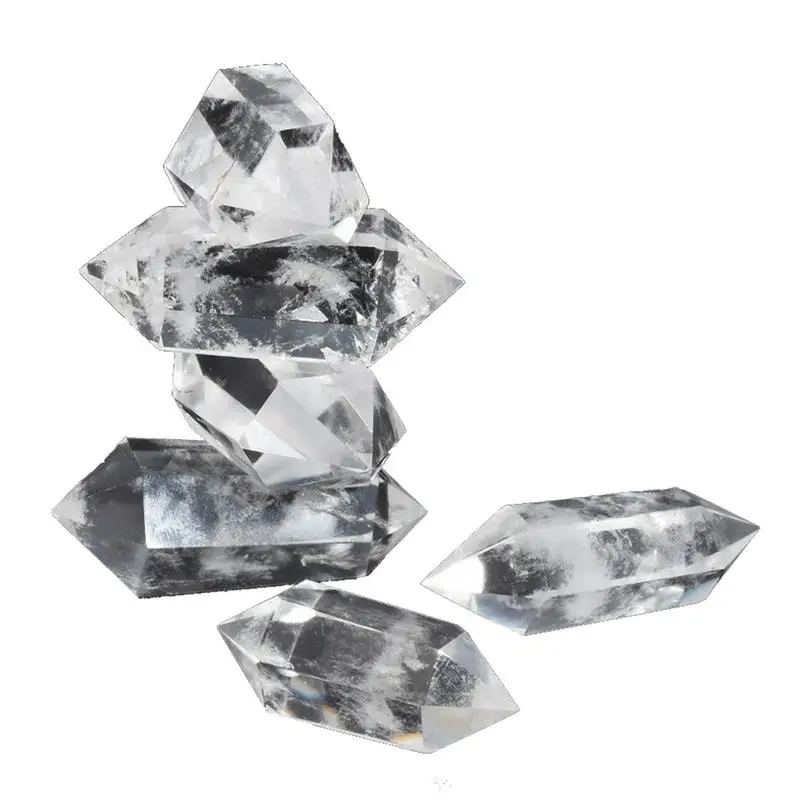 

MM 100 Natural Transparent Fluorite Crystal Quartz Crystal Stone Point Healing Hexagonal Wand Stone