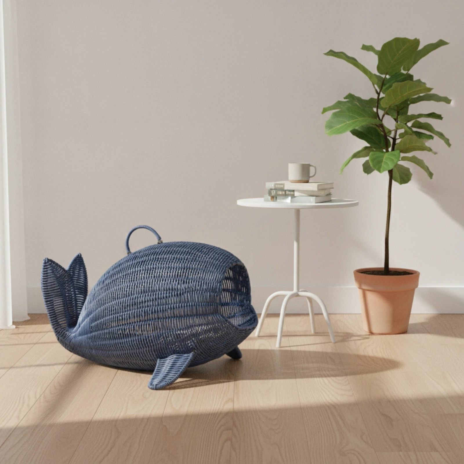 Фото Лежанка для кошек Whale Cat Bed Private Rattan: дышащая, уютная, для дома, для гостиной №3