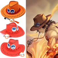 one piece anime portgas d ace hats cosplay cowboy cap for men women children pirates cap hats toys for kids adult birthday gifts