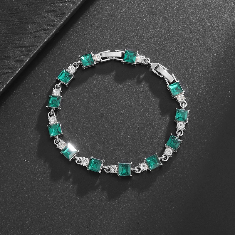 Изысканный Блестящий Браслет для тенниса с разноцветным кубическим цирконием