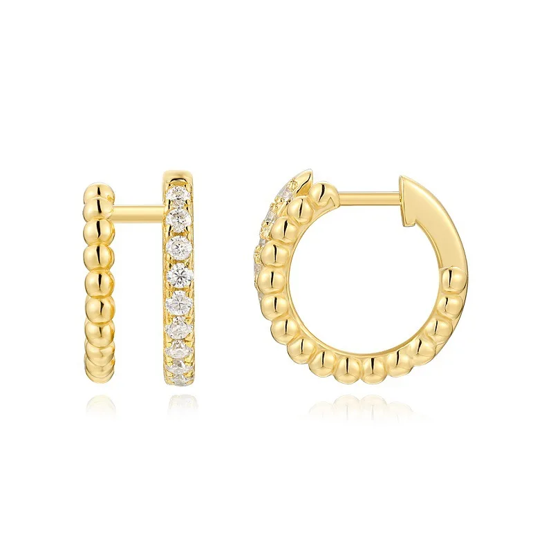 Серьги-гвоздики с муассанитом круглые серьги из стерлингового серебра S925 для