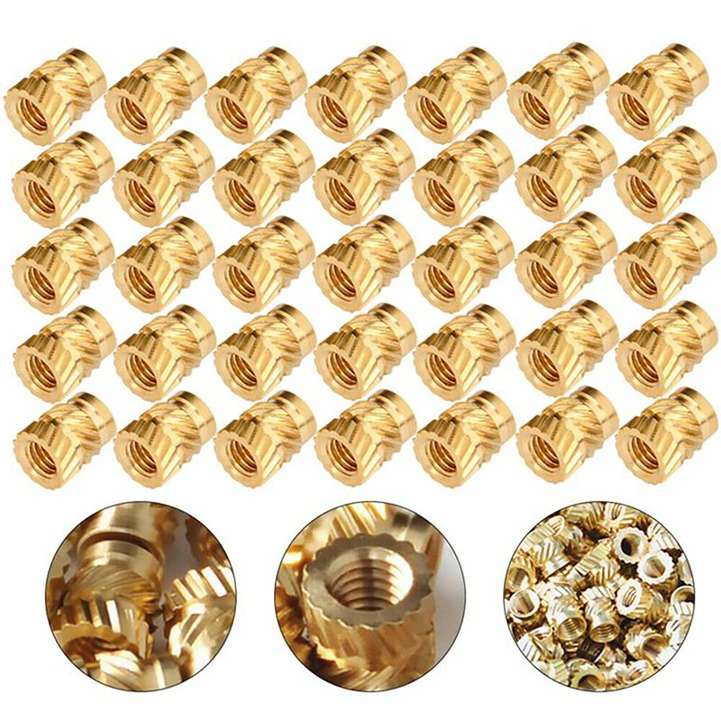 

25/50/100pcs M3 Solid Brass Pure Copper Metric Thread Injection Molding Knurl Insert Nut Nutsert Embedded for 3D Printing