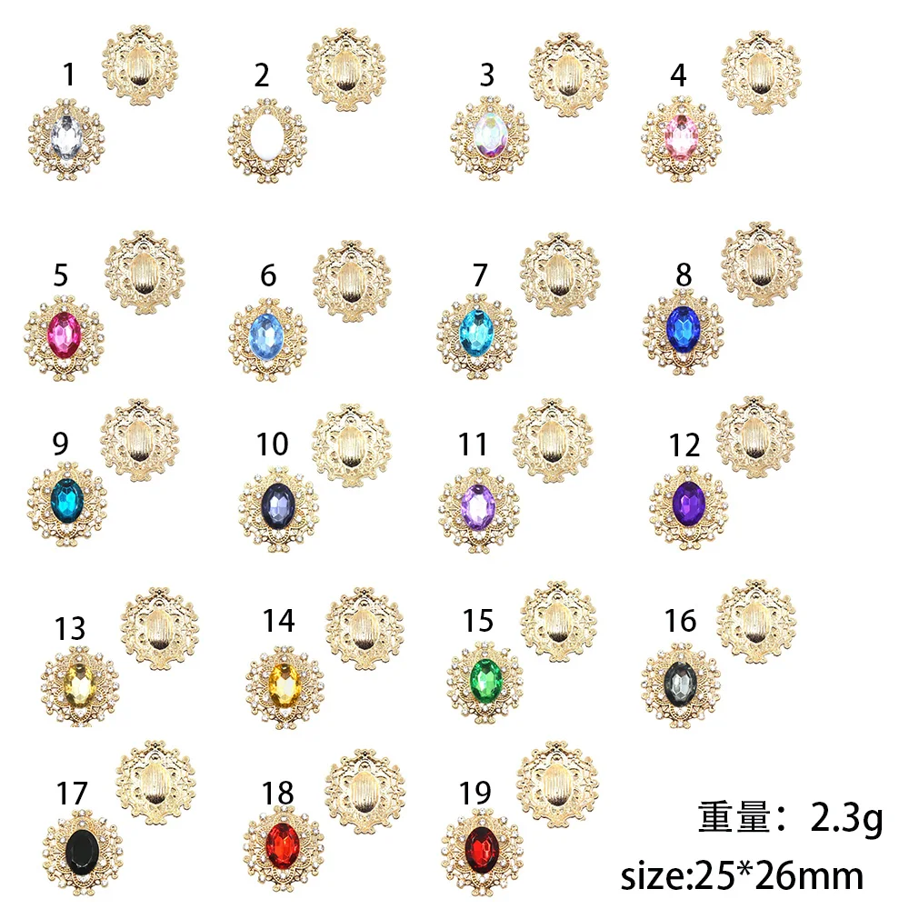 

New 5Pcs/lot 25*26mm Alloy Metal Snap Flat Rhinestone Buttons for DIY Sewing Wedding Accessories Decoration
