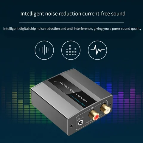 Аналого-цифровой преобразователь RCA в оптический с оптическим кабелем Цифровой Toslink- и коаксиальный адаптер