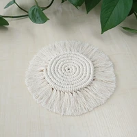 nordic style hand woven cotton rope coaster decoration ins ornaments diy insulation pad kitchen accessories coffee coaster