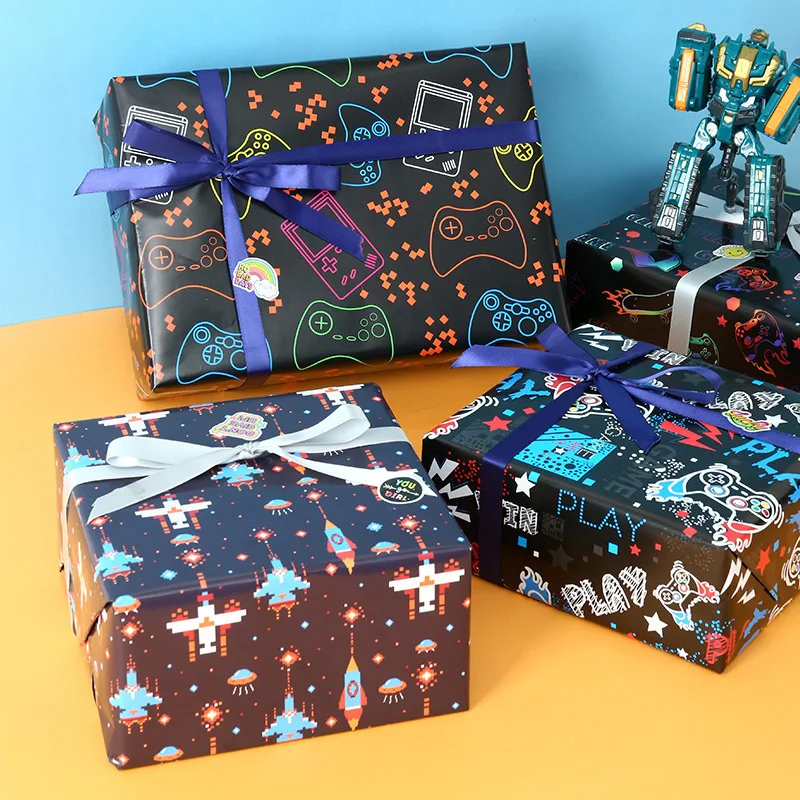 4 шт. игровая упаковочная бумага Titiweet на день рождения для мальчиков и девочек