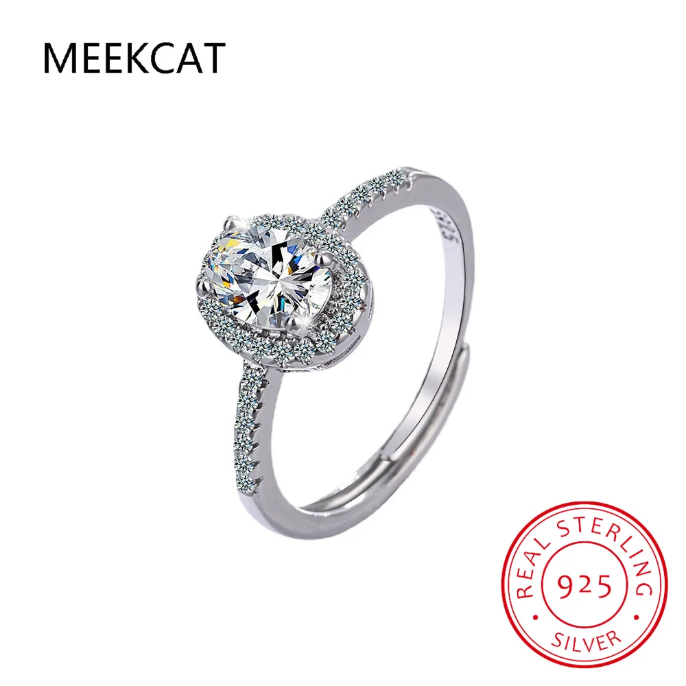 Кольца с муассанитом овальной огранки 1CT 2CT 3CT D для женщин свадебное кольцо