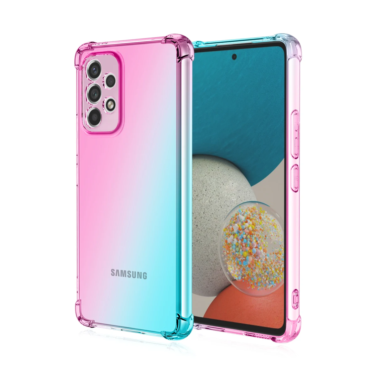 

Phone Case for Samsung Galaxy A13 A23 A33 A53 A73 M22 M52 5G Clear Cute Gradient Slim Anti Scratch Flexible TPU Shockproof Cover