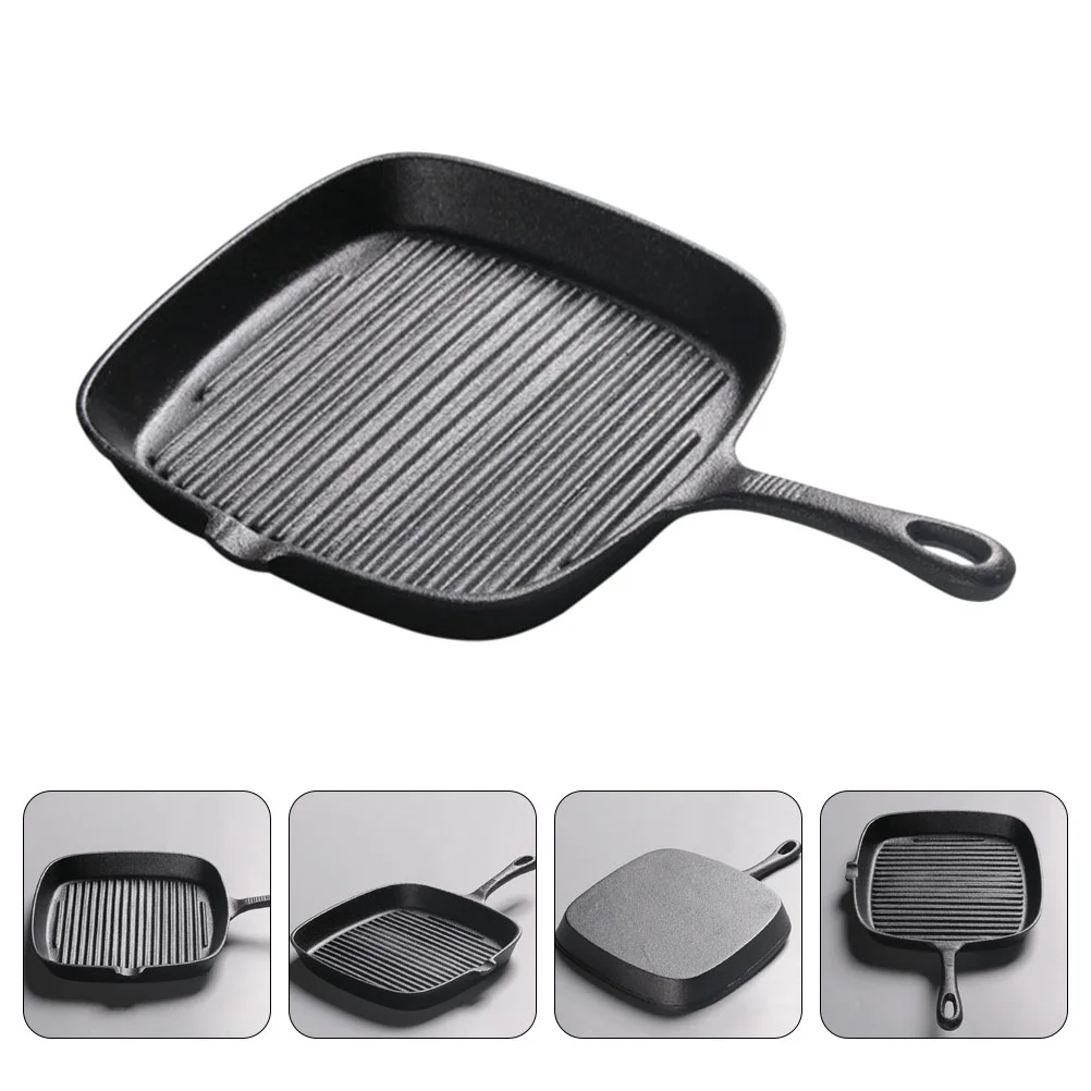 

Pan Iron Square Steak Egg Cast Grill Non Stick Skillet Nonstick Griddle Japanese Cookware Induction Stove Frying Striped