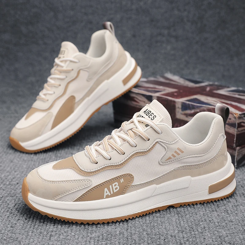 Кроссовки для мужчин Вулканизированная подошва спортивная обувь на шнуровке