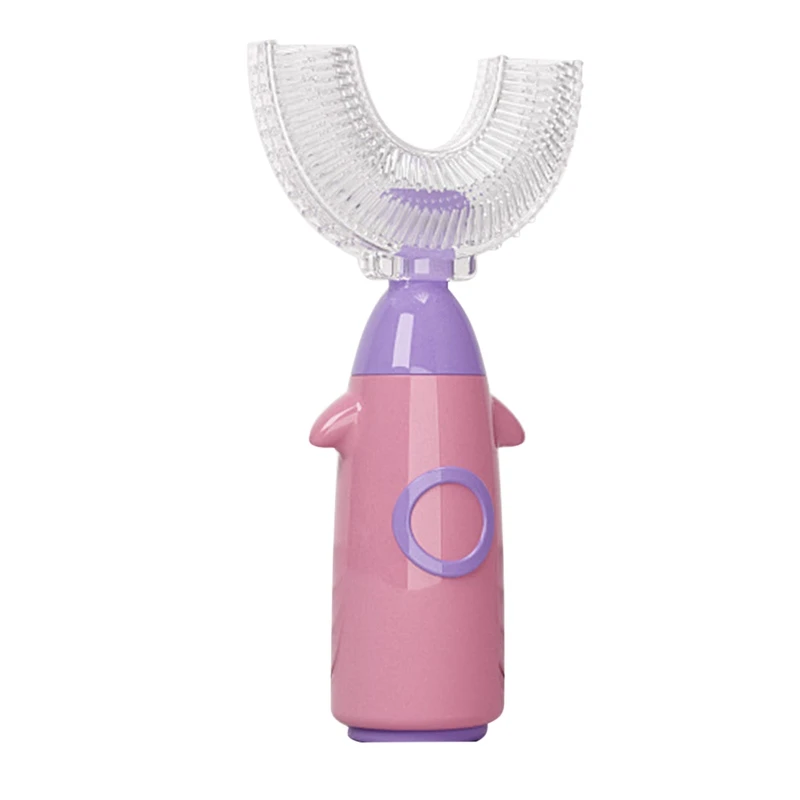 

HUYU Cartoon Handheld 360 Degree U-shaped Baby Toothbrushes Soft Silicone Teeth Brushes Kids Teeth Cleaner Oral Care Cleaning