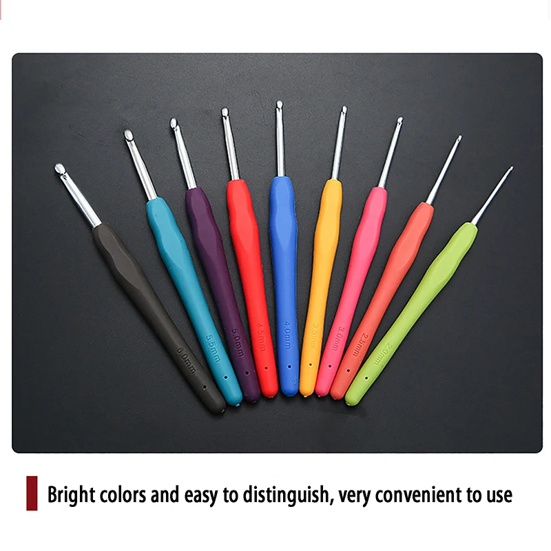 Эргономичные разноцветные крючки для вязания, спицы для вязания из пряжи 2-8 мм со стандартным цветом 87HA