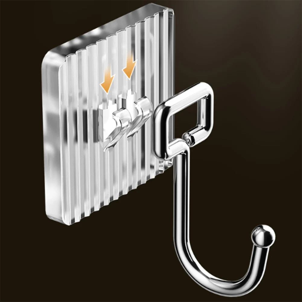 

1pc Acrylic Acrylic Wall Hook Acrylic Hook Acrylic Durable No Punching Secure Adhesion For Bathroom Kitchen Glass