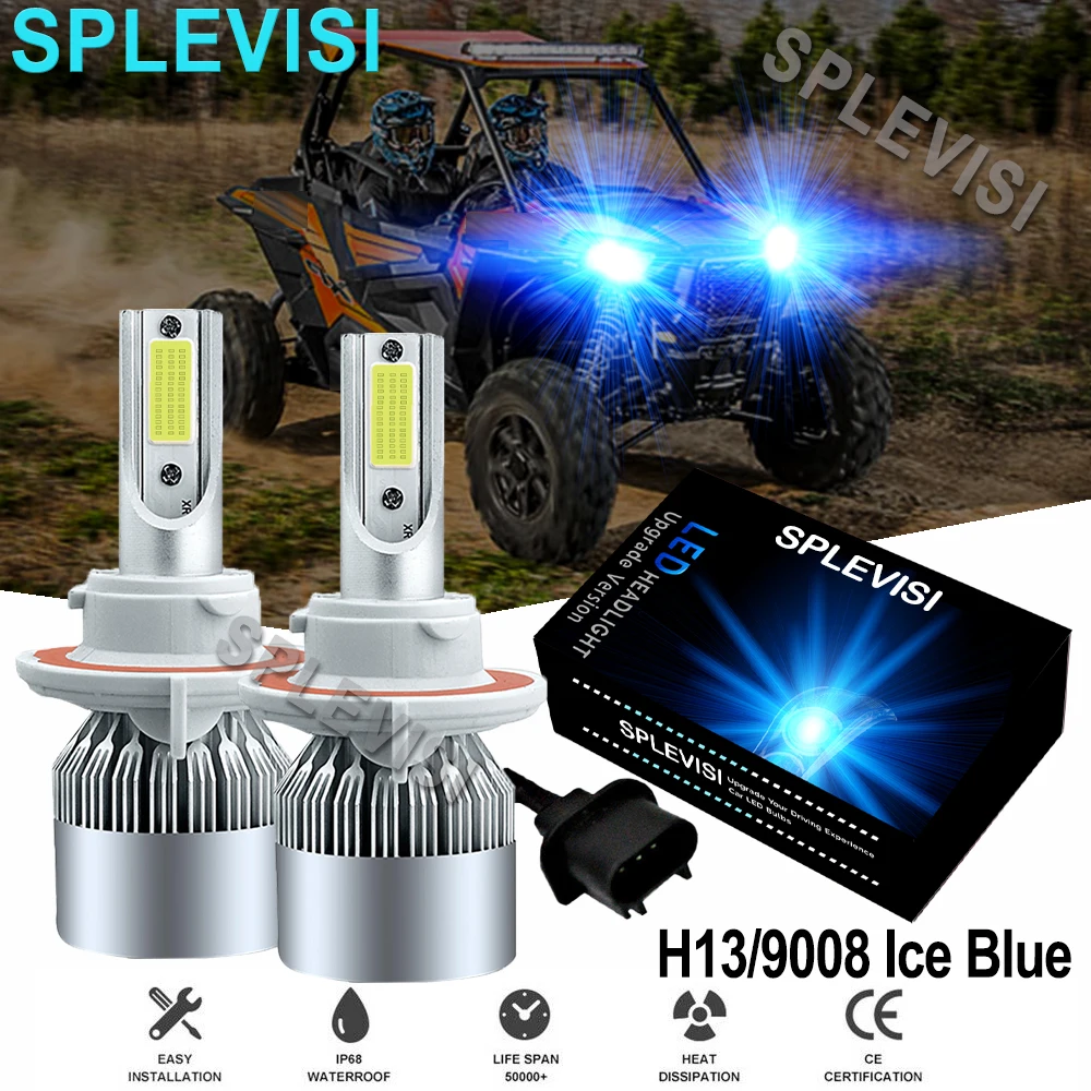 

2x 100W 9008 LED Headlight Bulbs 8000K For Polaris POLARIS Ranger RZR 570S 800S 900S 1000 XP