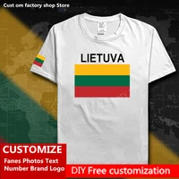 lietuva lithuanian cotton t shirt custom jersey fans diy name number brand logo high street fashion hip hop loose casual t shirt