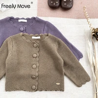 freely move 2022 autumn baby girls sweater casual long sleeve childrens clothing cotton cardigan fashion kids jacket coat