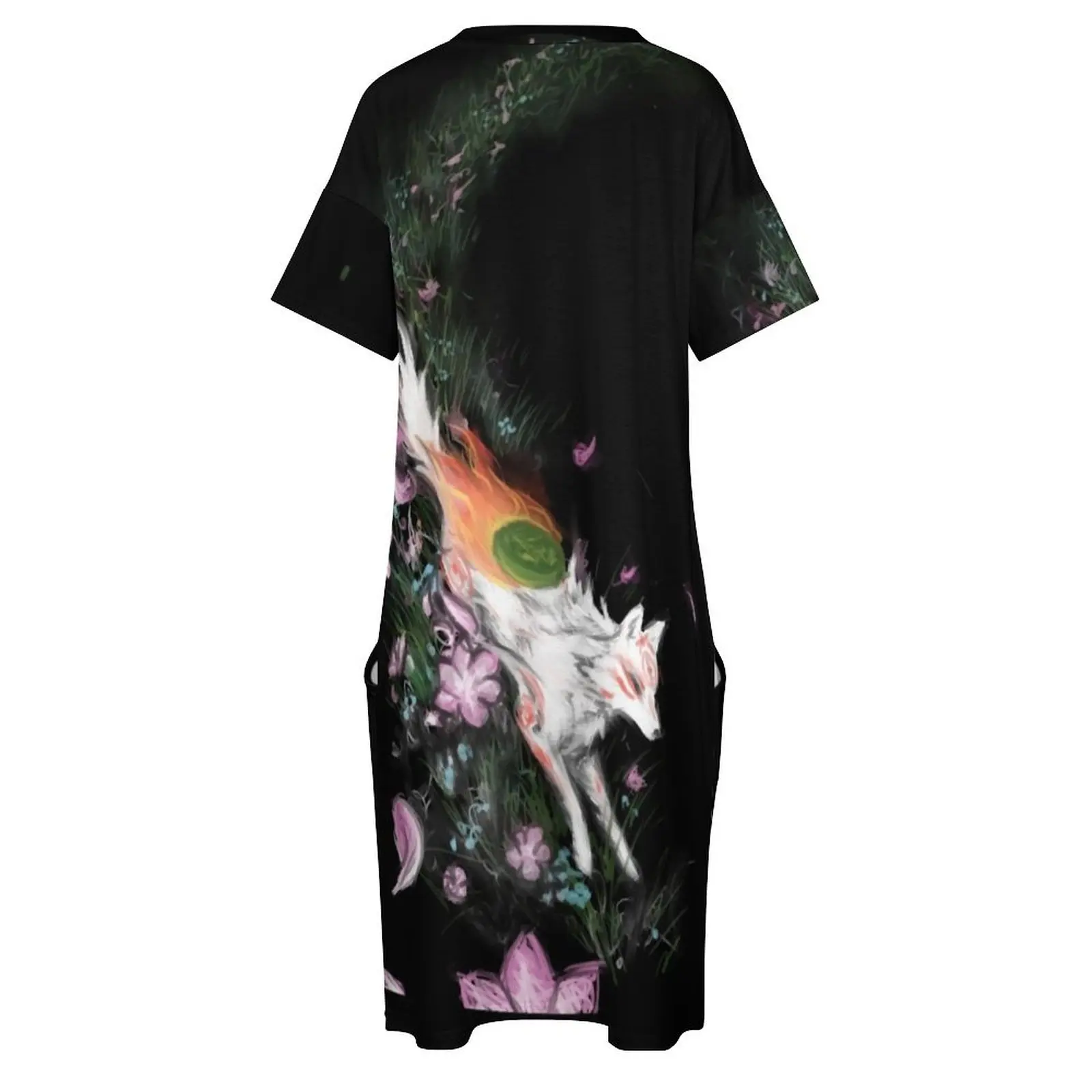 Okami Свободное платье с карманами праздничный наряд женский коктейль женские