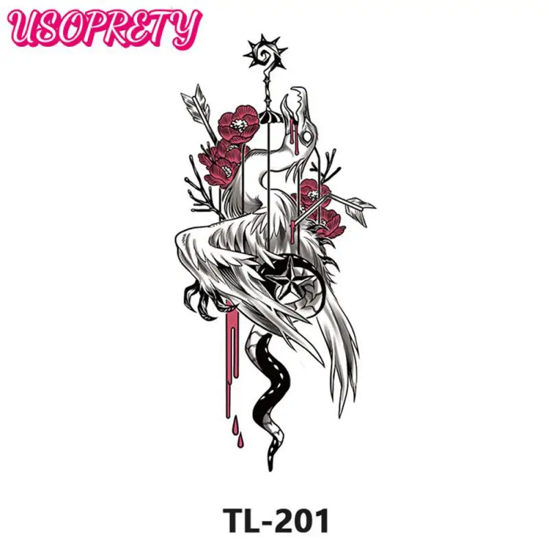 

Цветные водостойкие наклейки-татуировки с цветочным узором