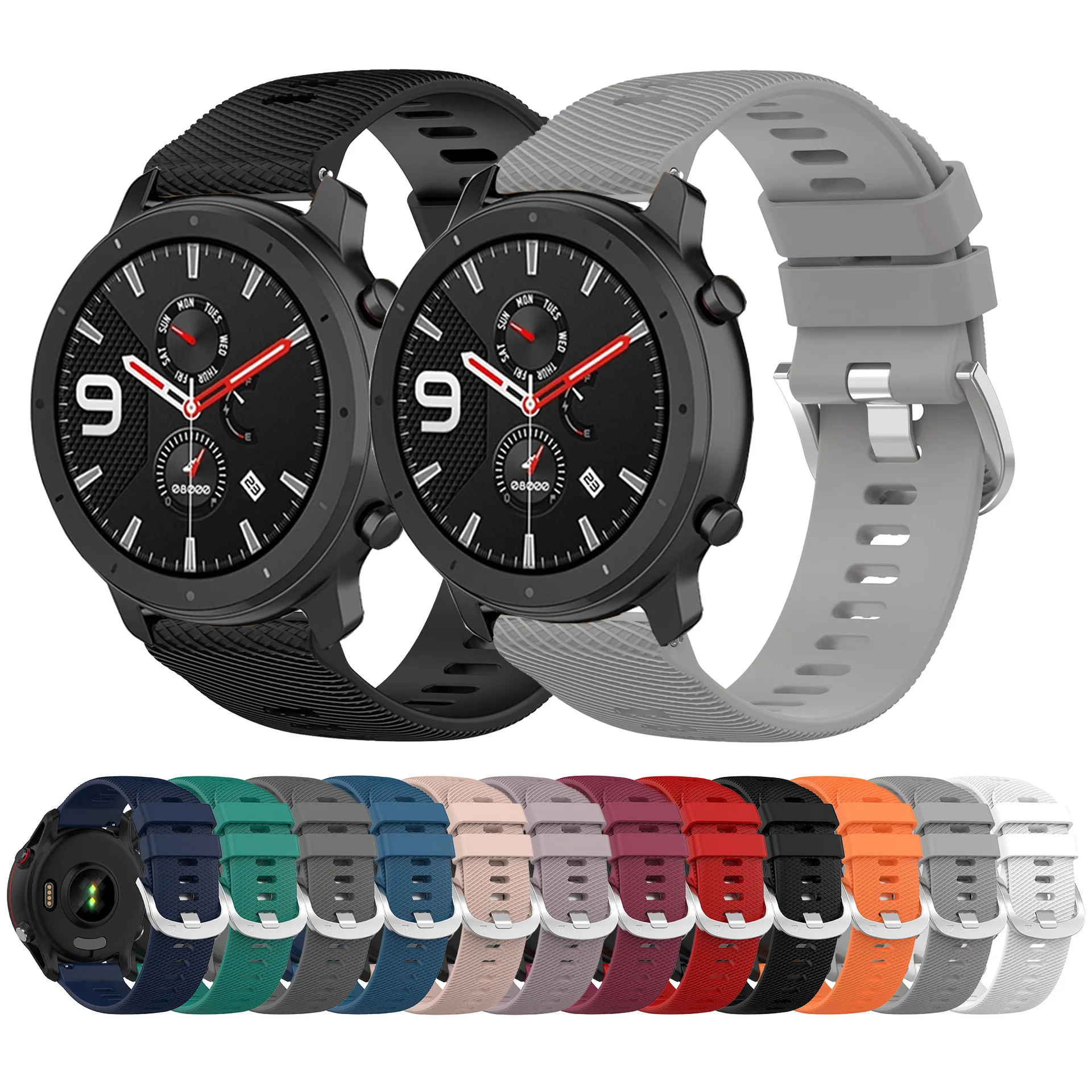 

22mm Silicone Watchband For Huami Amazfit GTR 47mm / Pace Smart Bracelet Band For Amazfit GTR 4 3 2 2E / GTR3 Pro Wrist Strap