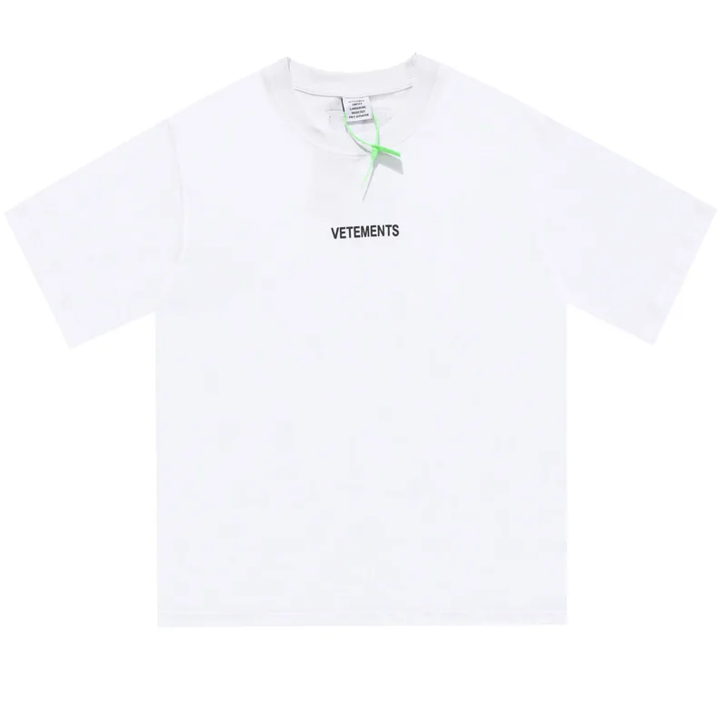 

High Street VETEMENTS Short Sleeve Men's T-shirt Oversized Letter Logo Red Logo Printing Vintage Y2k Women's T-shirt Streetwear