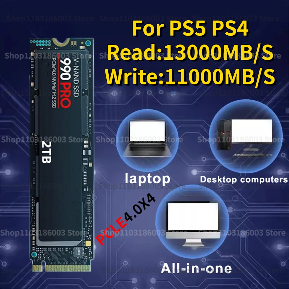 

M.2 990 PRO PCLE4.0 4TB 2TB 1TB Portable high-speed Hard drive disk NVME SSD internal Solid State Drives For laptop PS5 PS4 PC