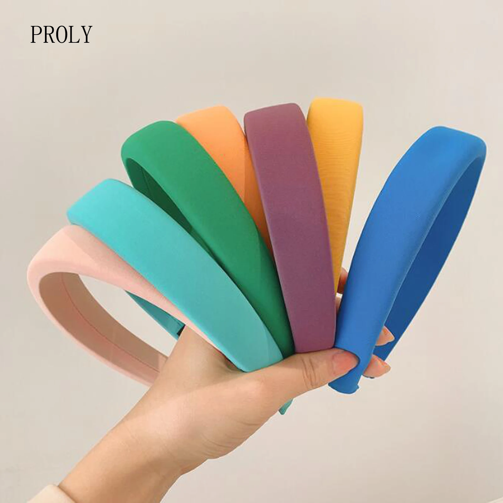 

PROLY New Fashion Women's Hairband Candy Color Fresh Headband Casual Solid Color Sponge Turban Girls Hair Accessories Headdress