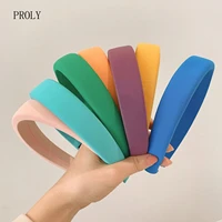 proly new fashion womens hairband candy color fresh headband casual solid color sponge turban girls hair accessories headdress