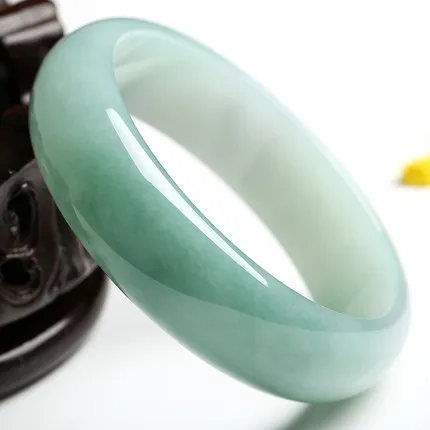 

zheru jewelry natural Burmese jadeite 54mm-64mm light color bracelet elegant princess jewelry best gift