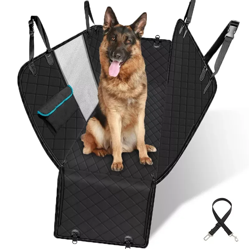 

Dog Car Seat Cover Back Seat Mat Cushion Waterproof Carrier Hammock Protector With Nonslip Backing Zipper Pocket For Pets Travel
