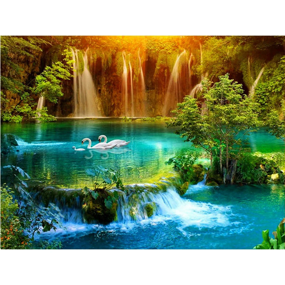 

Diamond Painting Mountain Spring Embroidery DIY Diamond Painting Cross Stitch Kit Posters 5D Needlework Diamond Home Decor