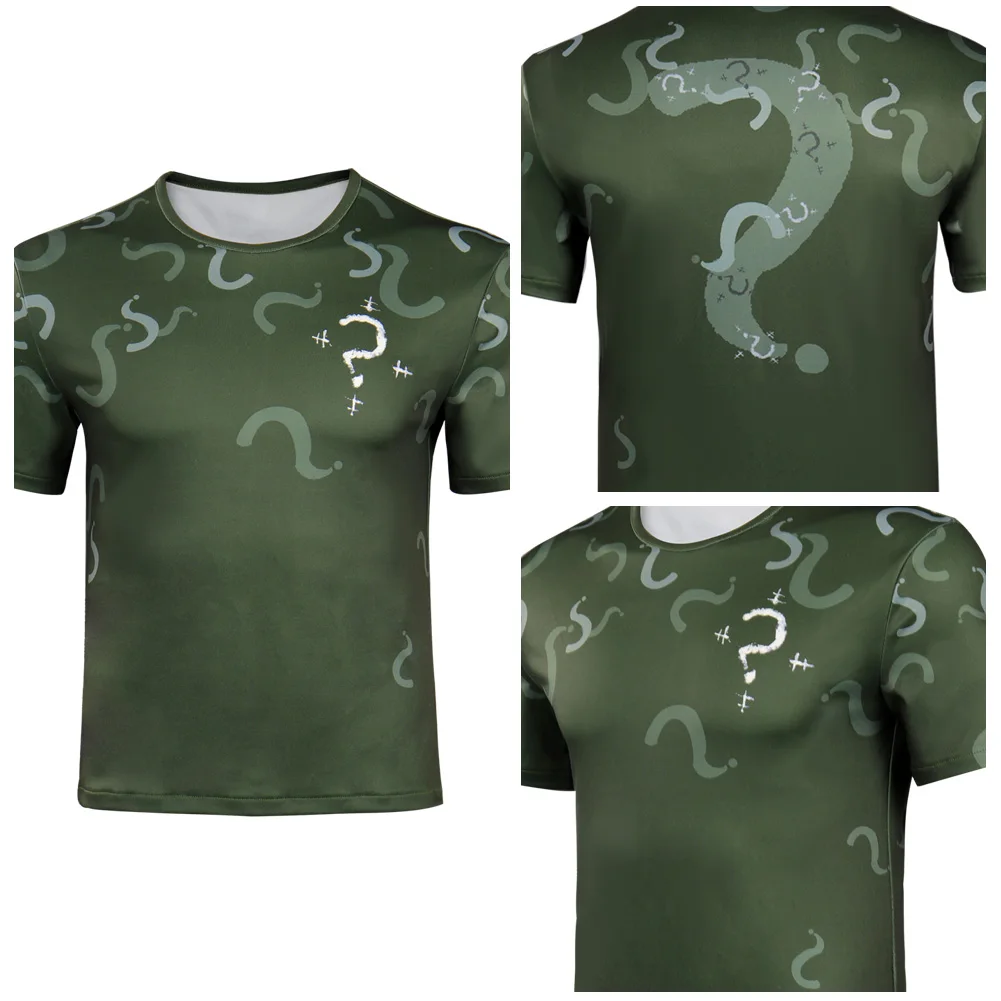 

Riddler Cosplay Costumes T-shirt Summre Short Sleeve Shirt Halloween Carnival Suit