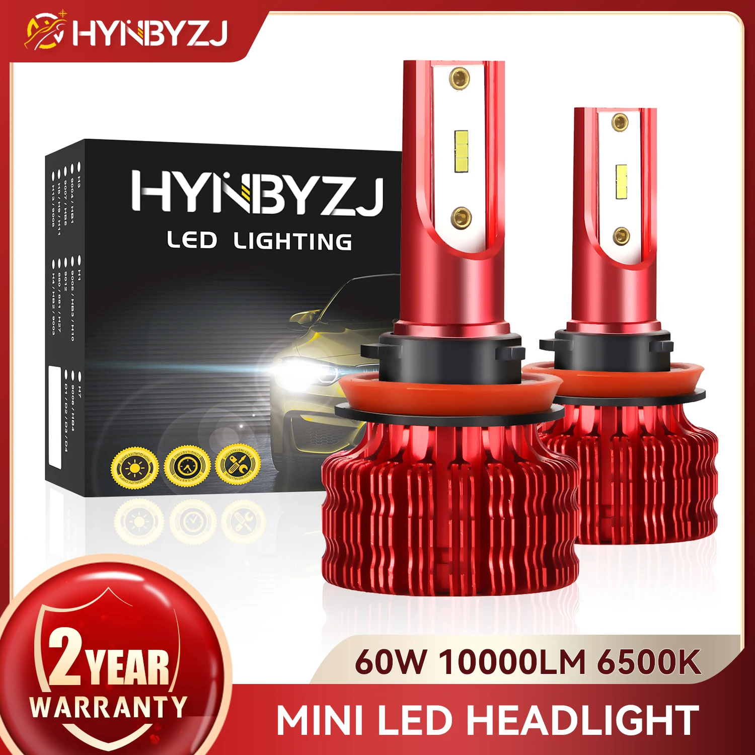 

HYNBYZJ 60W 10000LM H1 H7 LED Car Headlight H4 H8 H9 H11 9005 HB3 9006 HB4 LED Bulb Auto Fog Lamp Auto Headlamp 12V 6500K