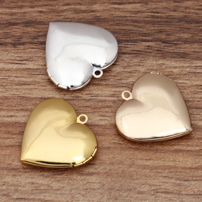 4Pcs Wholesale Golden 30mm Vintage Love Photo Frame Charm&Pendant Photo Locket Frame For DIY Necklace Jewelry Making Accessories