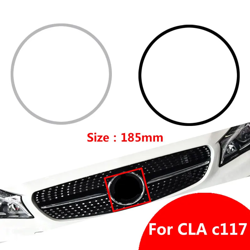 

185mm Grill Badge Chrome Black Middle Grille Emblem Logo CLA C117 CLA180 CLA200 250 260 Symbol Replace Accessories A0008171016