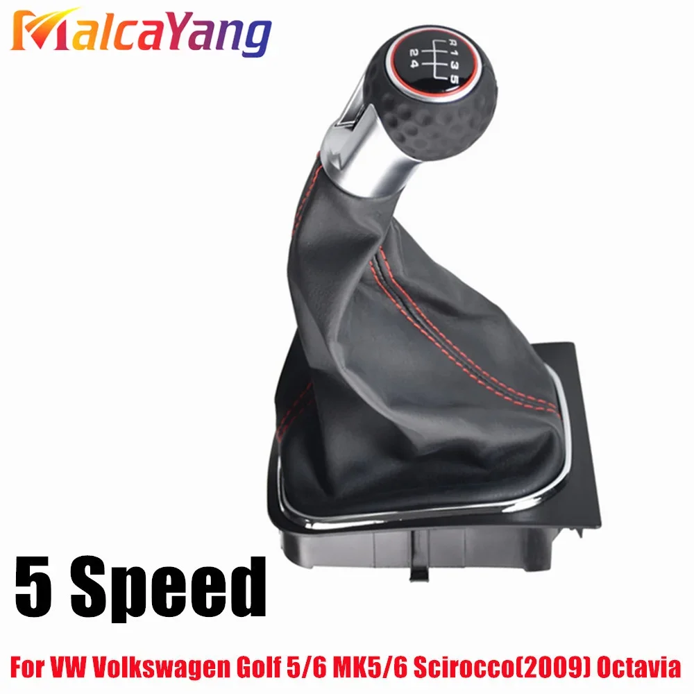 

5 6-скоростной автомобильный Стайлинг, ручная ручка переключения передач, рычаг, ручка для VW Volkswagen Golf 5/6 MK5/6 Scirocco (2009) Octavia