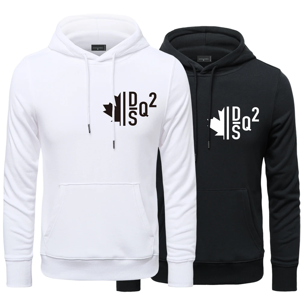 

Mens Spring Autumn Print Hood Sweatshirt DSQ2 Brand Mens Casual Loose Cotton Couple Hoodies Street Sport Jogging Hood Pullover
