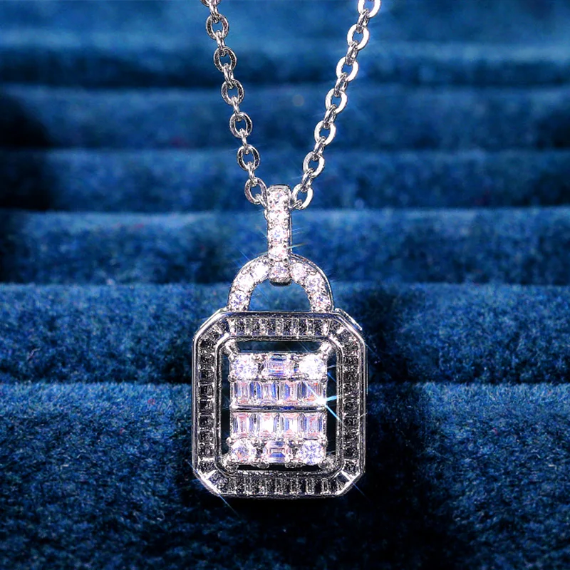 

Huitan Delicate Lock Pendant Necklace for Women Silver Color Accessories Fashion Versatile Bridal Wedding Trend Jewelry