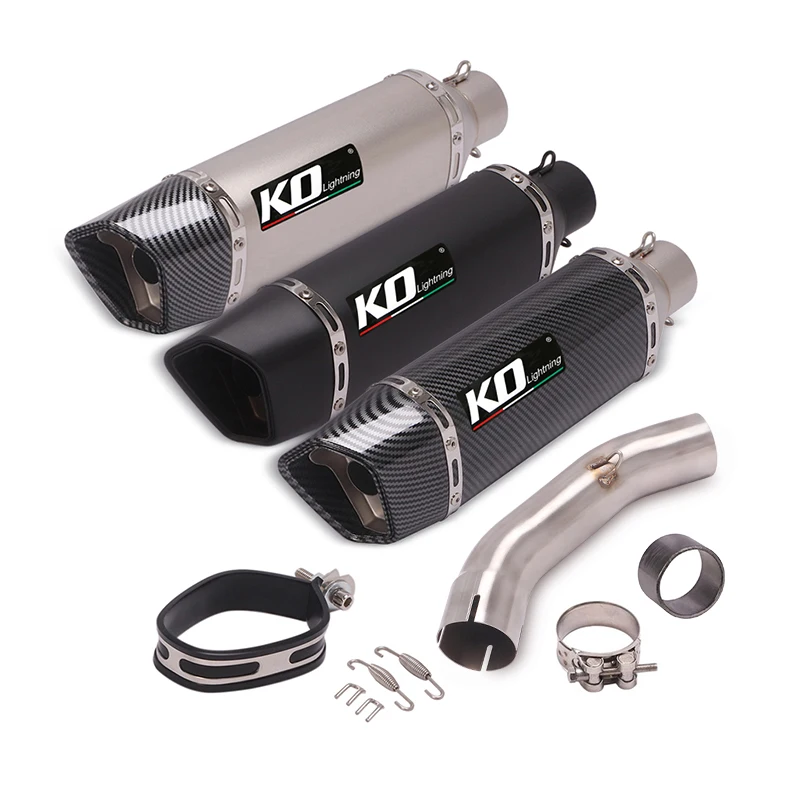 51MM Exhaust System Muffler Escape DB Killer Middle Connect Link Slip On Modified For DUKE 250 390 RC390 250ADV 390ADV 2021 2022