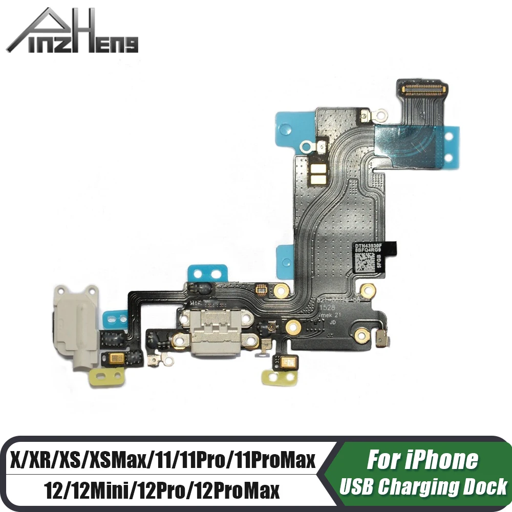 

PINZHENG USB Charger Dock For iPhone X Xr Xs Max 12 Mini 11 Pro Max Charging Flex Cable With Mic Flex Cable Socket Assembly