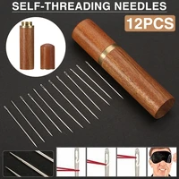 stainless steel self threading needles opening sewing darning needles set easy to thread for diy enthusiasts