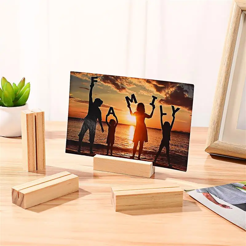 

12pcs Table Card Display Holders Wooden Photo Stands Place Card Holders Memo Holder for Home Office