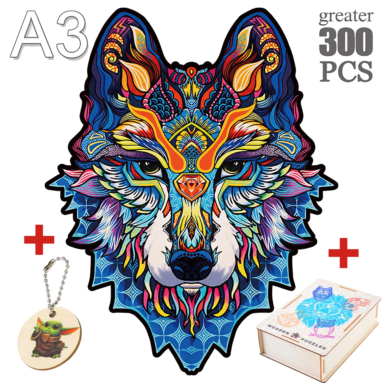 Раскрашенные деревянные пазлы для взрослых и детей Изысканные животные Пазлы Красивая кошка Волк Морские черепахи Игры