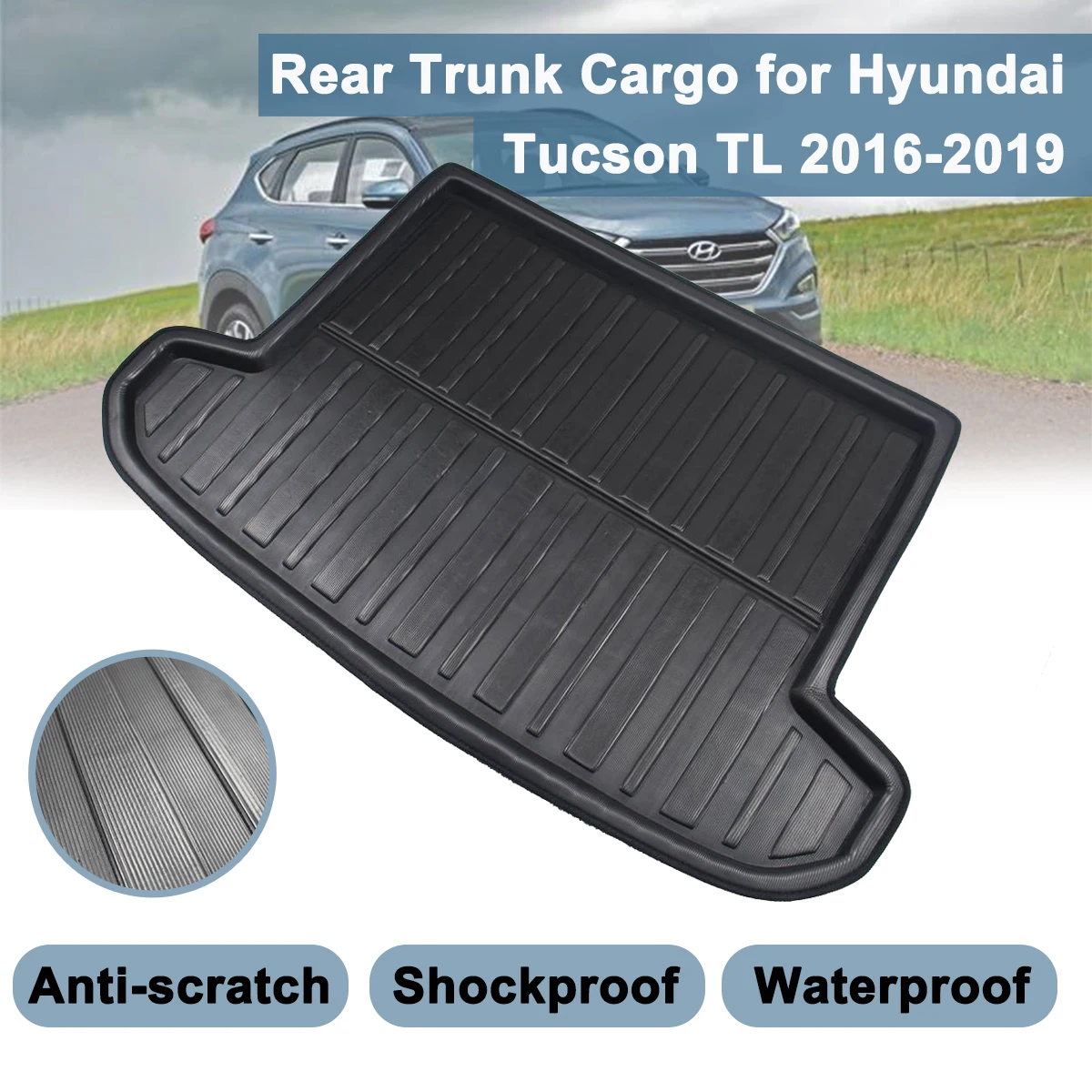 

Floor Carpet Car Tray Boot Liner Cargo Rear Trunk Cover Matt Mat Boot Liner Mud For Hyundai Tucson TL 2015 2016 2017 2018 2019
