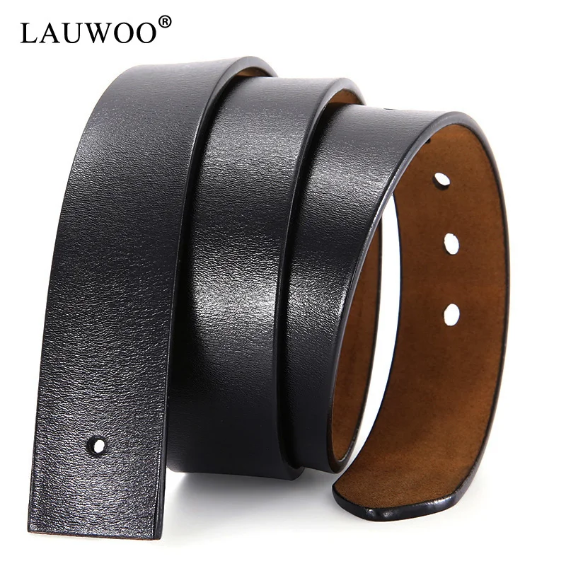 

No Buckle Genuine Leather Belts With Holes High Quality 100% Pure Cowhide Belt Strap 3.3CM/3.7CM