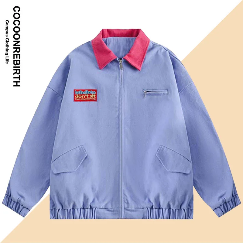 American Vintage Baseball Motorcycle Jacket Men Letter Embroidery Racing Casual Tide Pilot Coach Coat Unisex Cargo Y2K Clothes